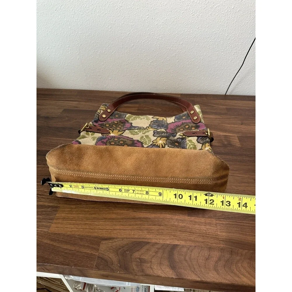Fossil Long Live Vintage Floral Canvas Tote Hobo Purse Flowers